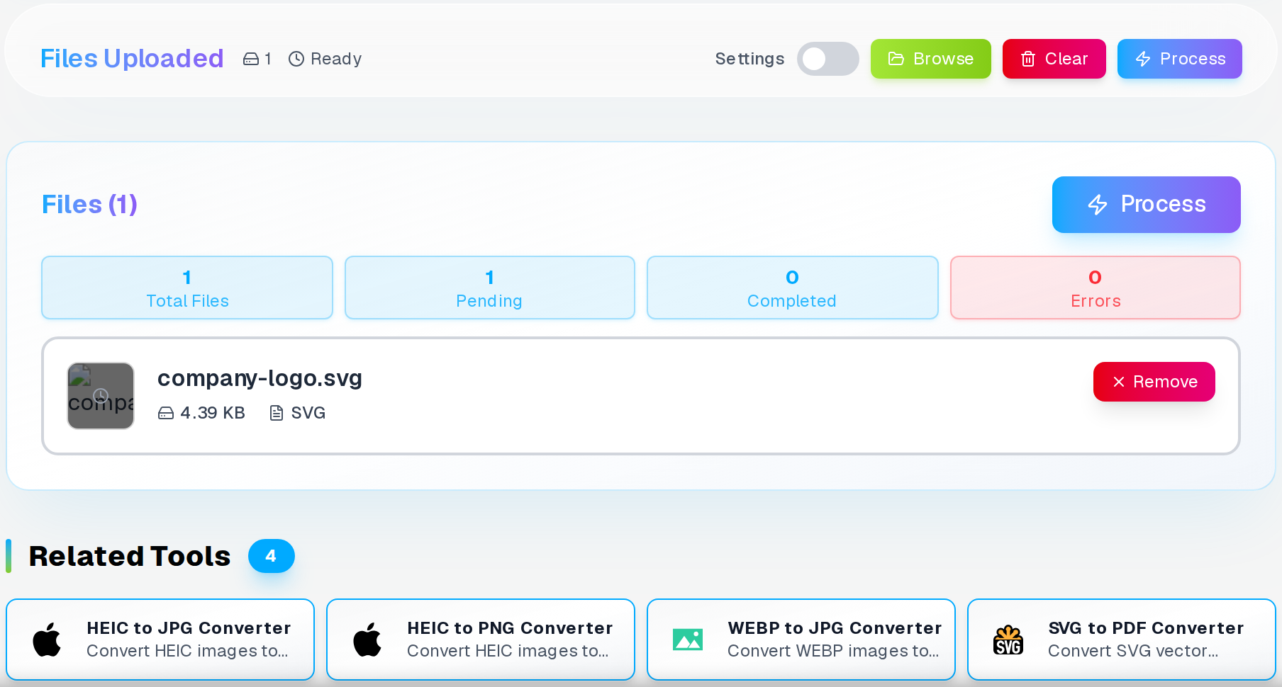 SVG to JPG converter — brand-logo.svg loaded and ready to rasterise